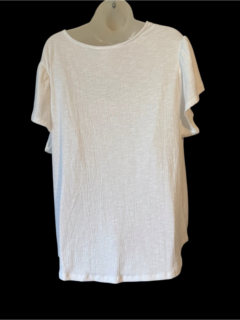 NWT Gorgeous WHITE/WHITE Crochet Trim V-Neck Top PLUS: 3X #11 - Picture 5 of 8